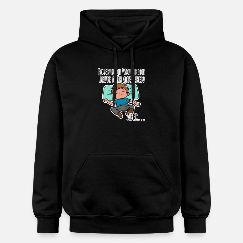Morgenmuffel? Früh aufstehen oder faulenzen? - Gildan Unisex Softstyle® Midweight Hoodie - Schwarz