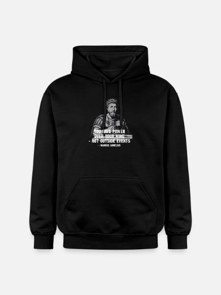Marcus Aurelius Stoic Quote with Beer - Gildan Unisex Softstyle® Midweight Hoodie - black