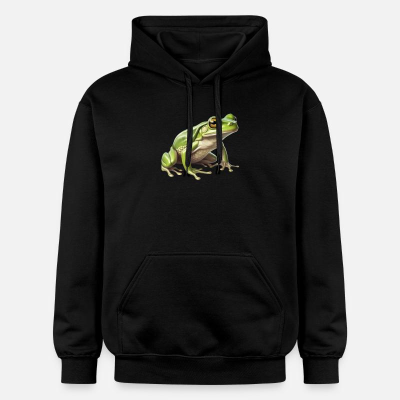 laubfrosch - Lebendiges Tier-Design - Gildan Unisex Softstyle® Midweight Hoodie - Schwarz