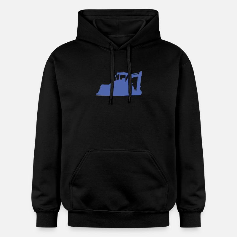 Baggerfahrer und Baugeräteführer Silhouette – - Gildan Unisex Softstyle® Midweight Hoodie - Schwarz