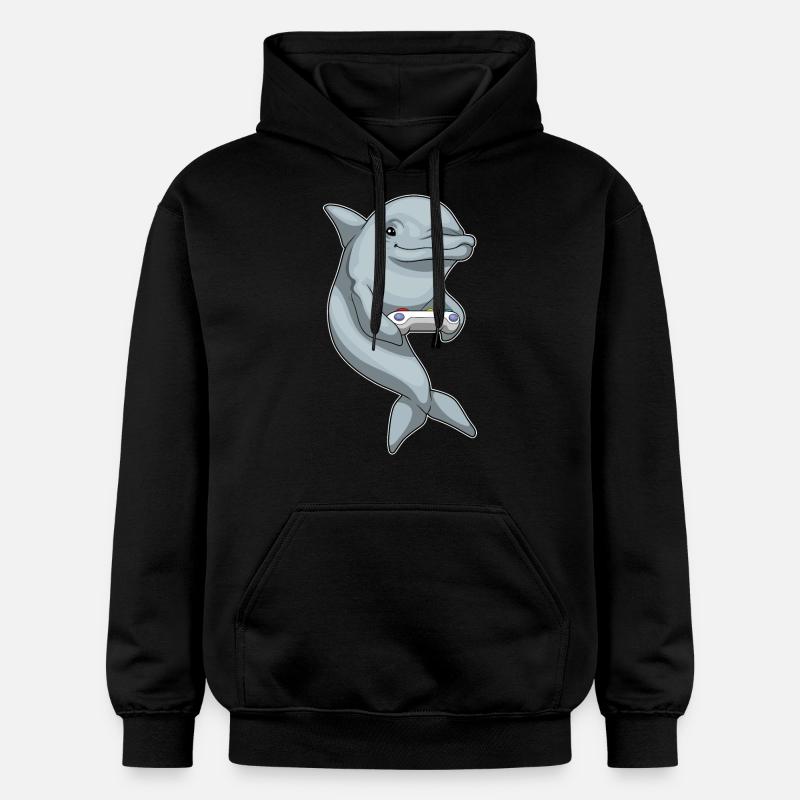 Manette Dolphin Gamer - Sweat à capuche Softstyle® Gildan Unisexe - noir