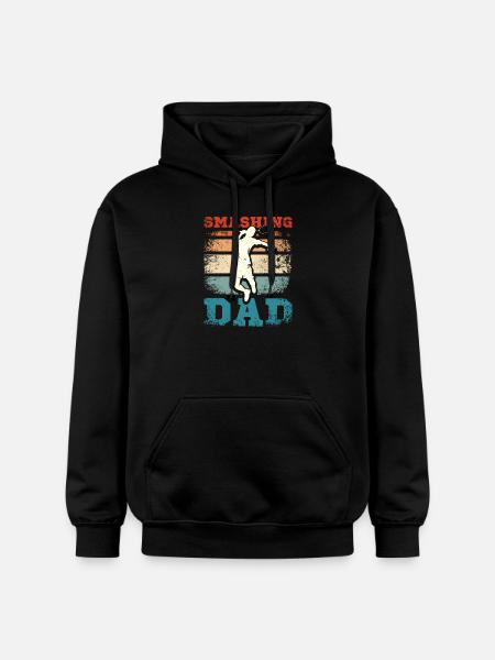 Father's day Smashing badminton dad - Gildan Unisex Softstyle® Midweight Hoodie - black