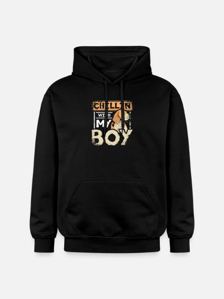 Chillin avec mon beagle boy - Sweat à capuche Softstyle® Gildan Unisexe - noir
