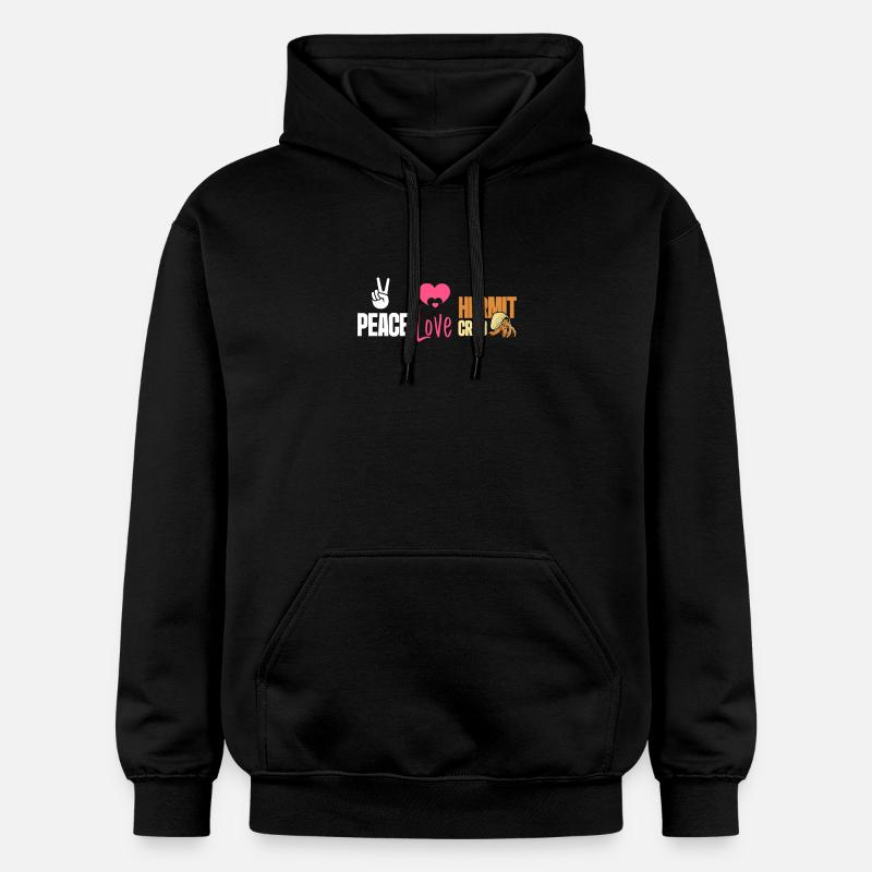 Paix, amour, bernard-l’ermite - Sweat à capuche Softstyle® Gildan Unisexe - noir