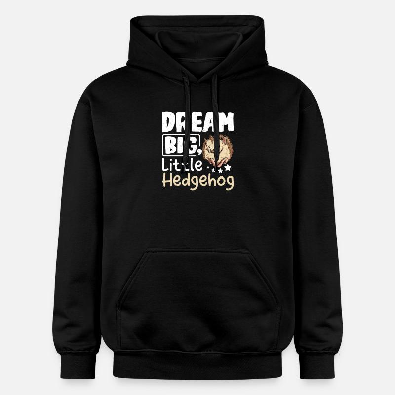 Rêver grand petit hérisson - Sweat à capuche Softstyle® Gildan Unisexe - noir