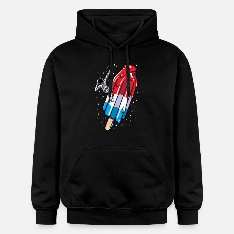 Glace Astronaute popsicle - Summer american - Sweat à capuche Softstyle® Gildan Unisexe - noir