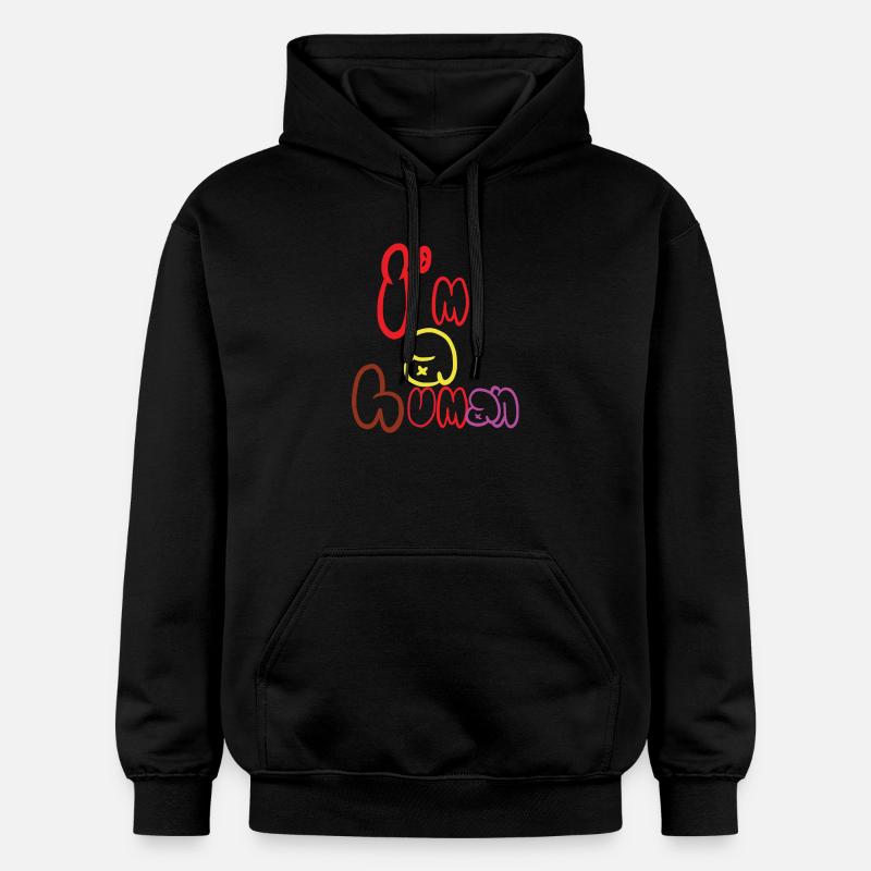 je suis un humain - Sweat à capuche Softstyle® Gildan Unisexe - noir