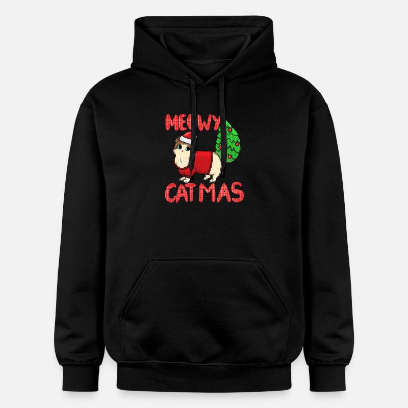Pull de Noël Catmas Cat Meowy - Sweat à capuche Softstyle® Gildan Unisexe - noir