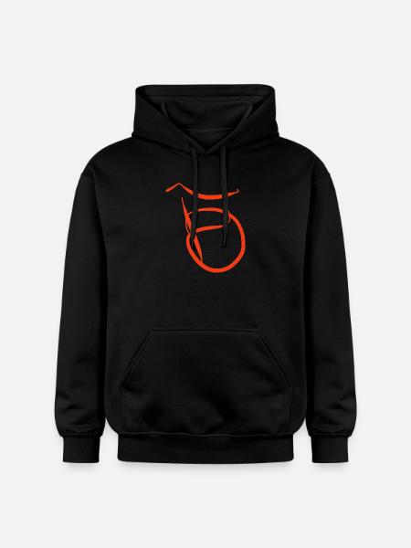 Oranger B auf schwarzem Pullover - Gildan Unisex Softstyle® Midweight Hoodie - Schwarz