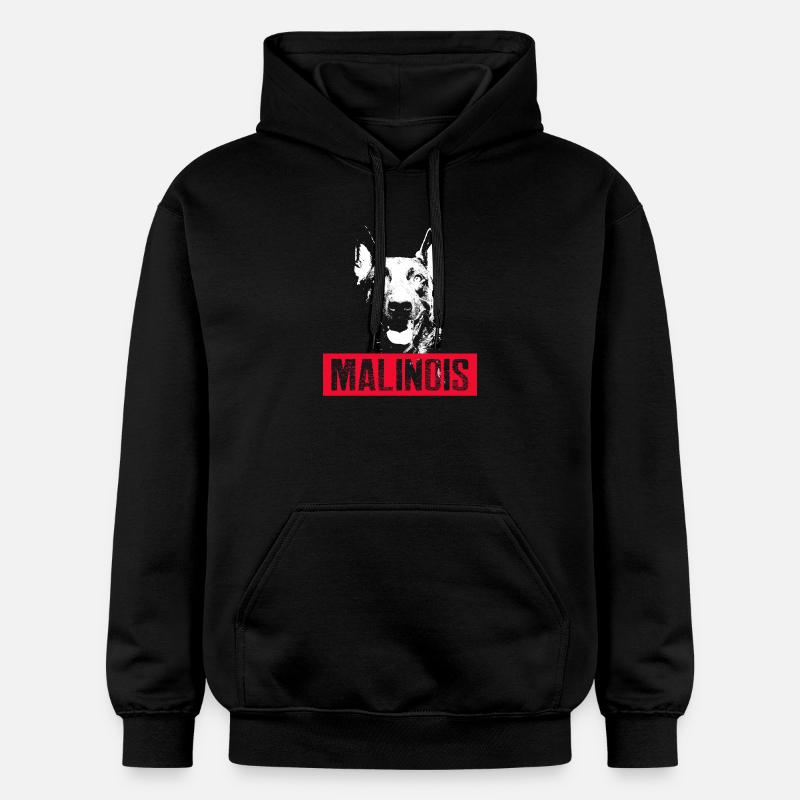 Motif de chien malinois - Sweat à capuche Softstyle® Gildan Unisexe - noir