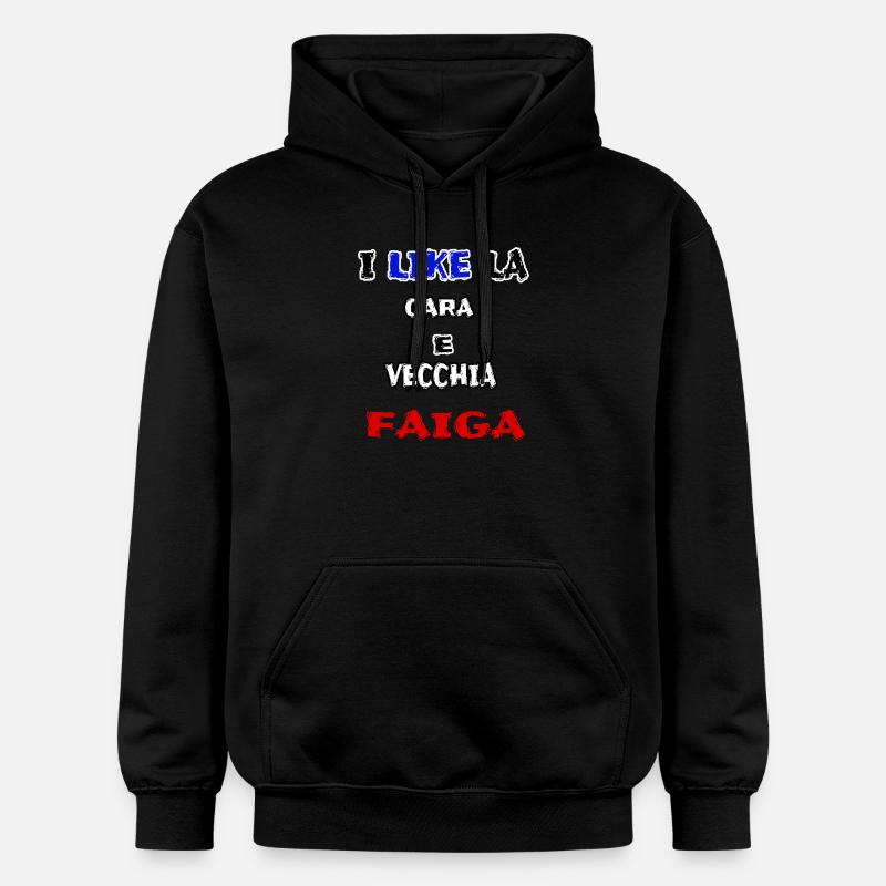 maglia simpatica CARA E VECCHIA FAIGA jerry calà - Felpa con cappuccio unisex Softstyle® Gildan con grammatura media - nero