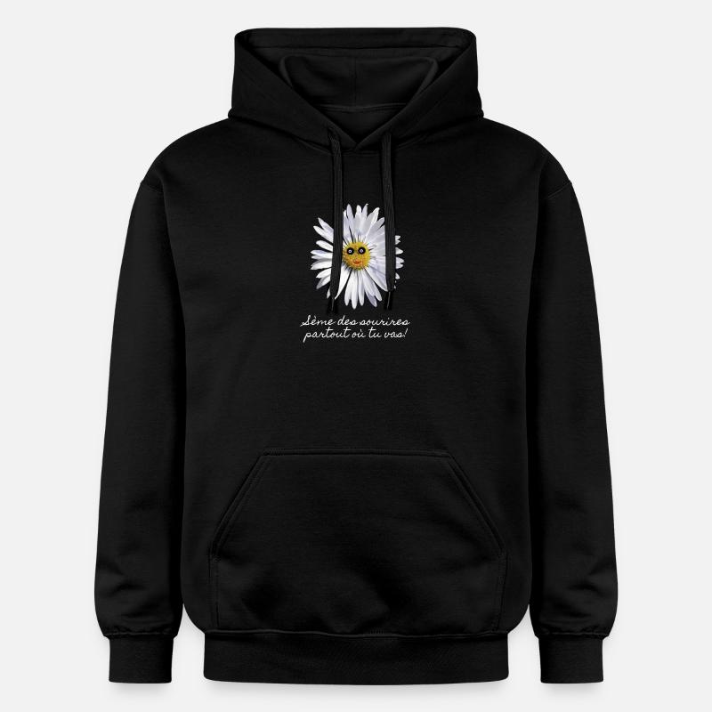 Pâquerette Souriante - Sweat à capuche Softstyle® Gildan Unisexe - noir