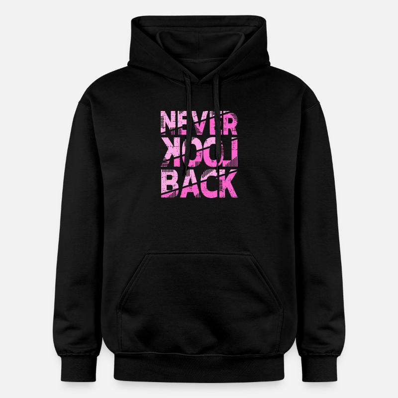 Never Look Back Motivationsdesign - Gildan Unisex Softstyle® Midweight Hoodie - Schwarz