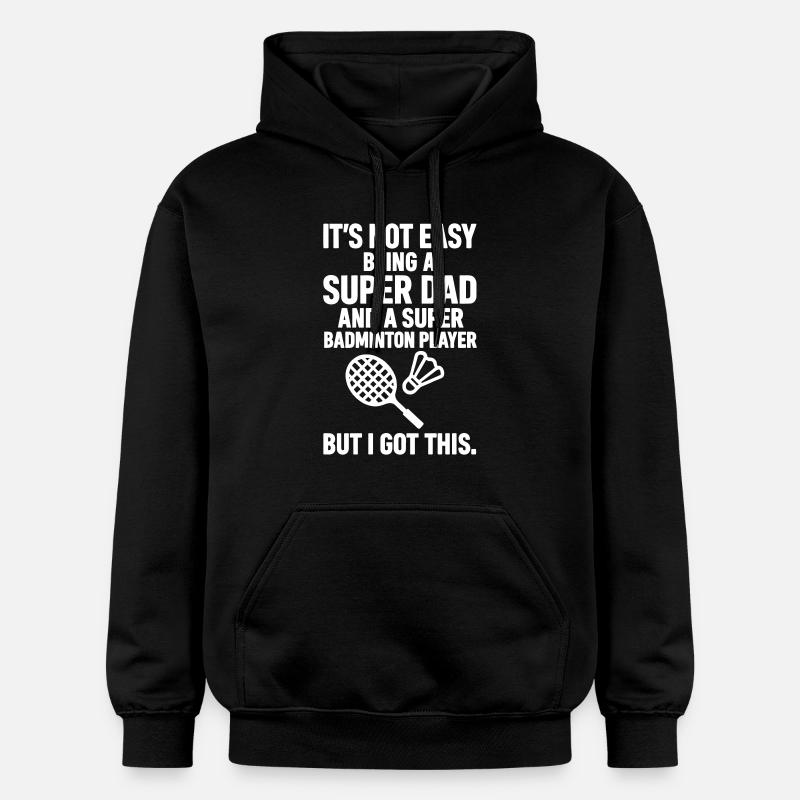 Badminton – Super Dad Badminton Player - Sweat à capuche Softstyle® Gildan Unisexe - noir