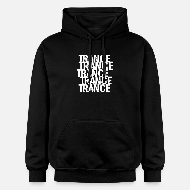 Trance Typographic Pattern - Gildan Unisex Softstyle® Midweight Hoodie - black