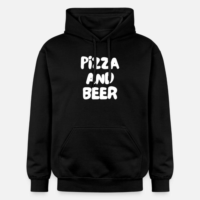 pizza et bière - Sweat à capuche Softstyle® Gildan Unisexe - noir