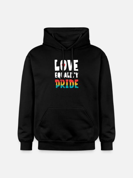LGBTQ Pride Month - Love. Equality. Pride - Gildan Unisex Softstyle® Midweight Hoodie - black