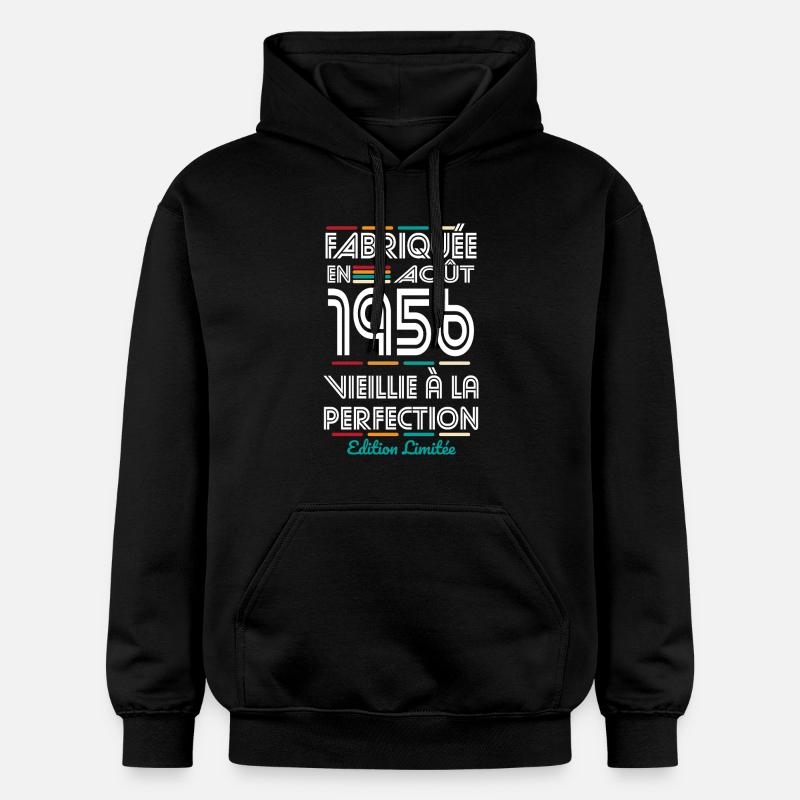 Anniversaire 70 ans - Fabriquée en Août 1956 - Sweat à capuche Softstyle® Gildan Unisexe - noir