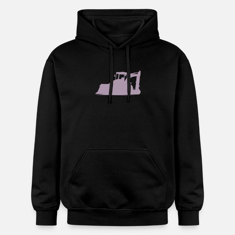 Baggerfahrer und Baugeräteführer Silhouette – - Gildan Unisex Softstyle® Midweight Hoodie - Schwarz