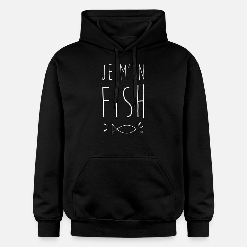 Je m’en fish - Sweat à capuche Softstyle® Gildan Unisexe - noir