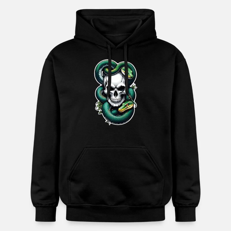 serpent squelette et tatouage - Sweat à capuche Softstyle® Gildan Unisexe - noir