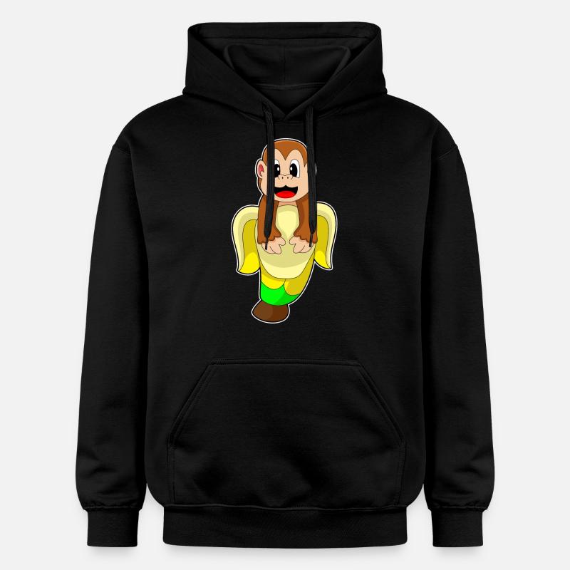 Singe Banane - Sweat à capuche Softstyle® Gildan Unisexe - noir