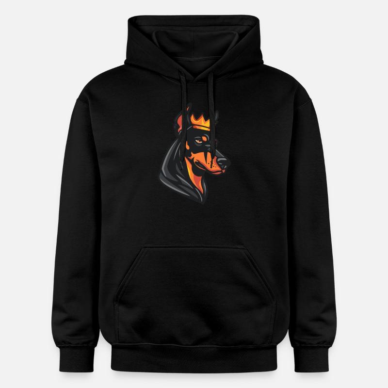 Couronne de chien Doberman - Sweat à capuche Softstyle® Gildan Unisexe - noir