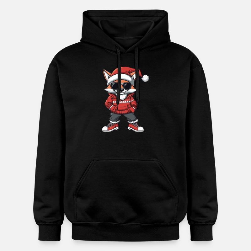Fuchs Weihnachten Comic Cool - Gildan Unisex Softstyle® Midweight Hoodie - Schwarz