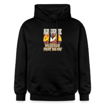 Albuquerque Ballon New Mexico Heißluftballon - Gildan Unisex Softstyle® Midweight Hoodie - Schwarz - Vorne - Marisol (170cm) & Nik (191cm)