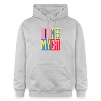 Mon chat me manque - Sweat à capuche Softstyle® Gildan Unisexe - gris clair chiné - Devant - Liana (172cm) & Jaron (178cm)