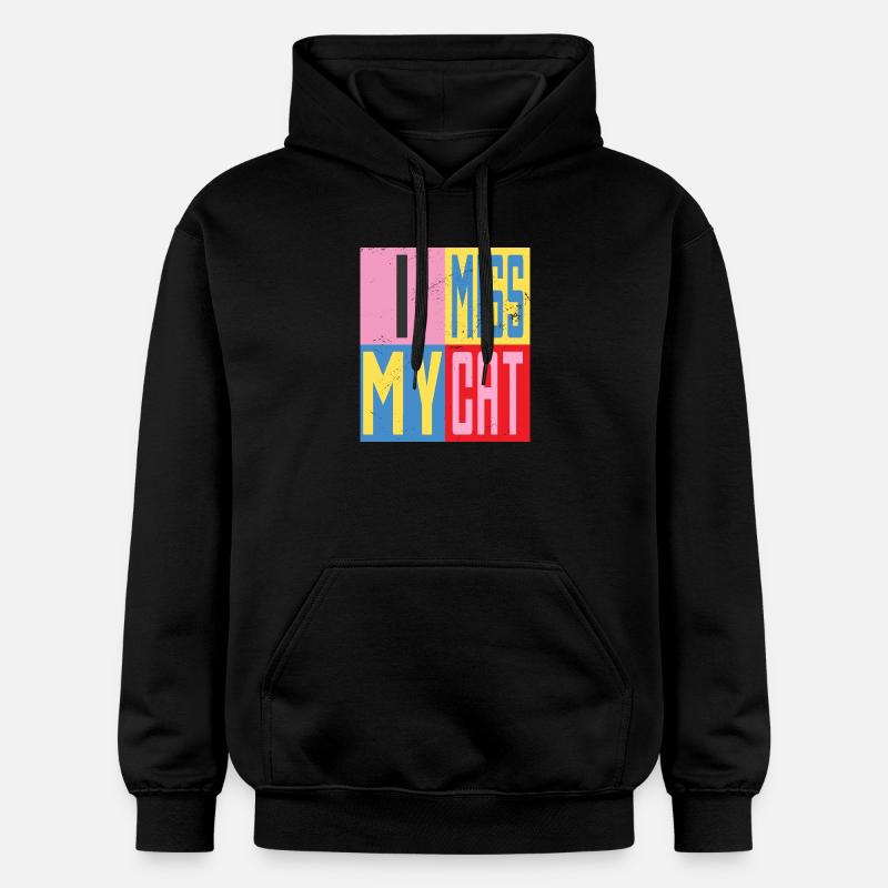 Mon chat me manque - Sweat à capuche Softstyle® Gildan Unisexe - noir