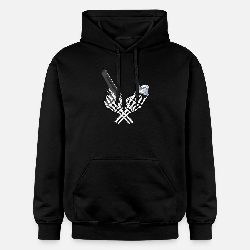 Squelette de gangster - Sweat à capuche Softstyle® Gildan Unisexe - noir