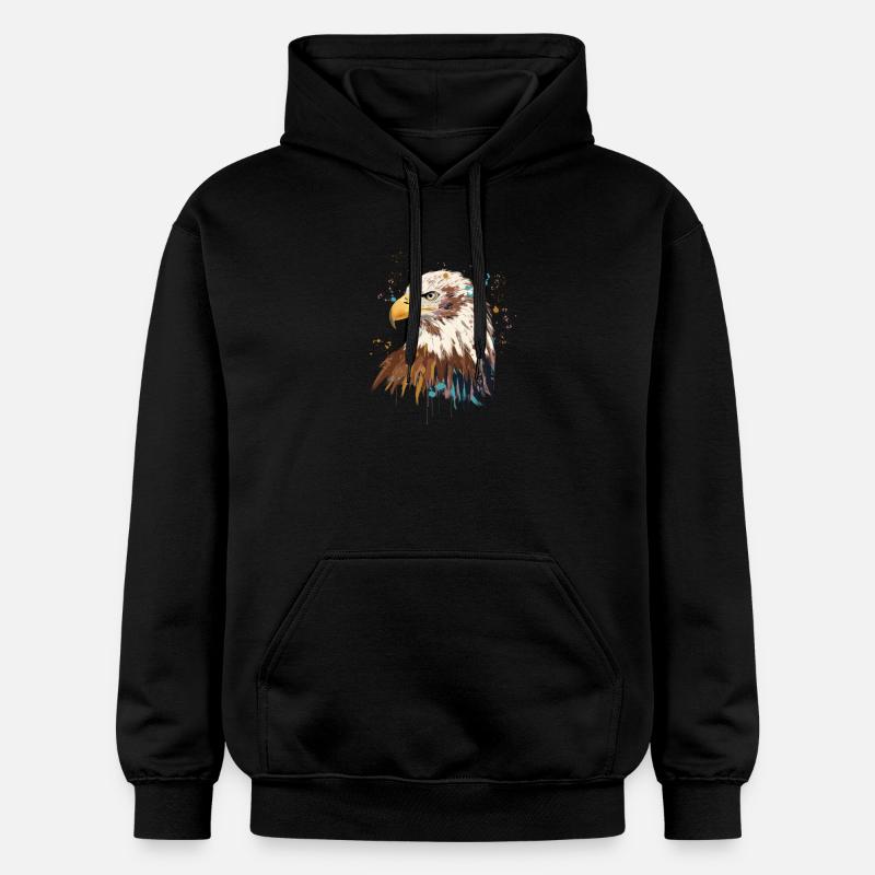 Aquarelle d’aigle - Sweat à capuche Softstyle® Gildan Unisexe - noir