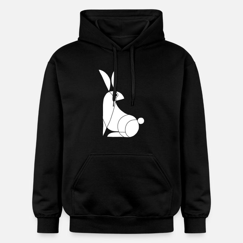 Drôle de lapin blanc - Sweat à capuche Softstyle® Gildan Unisexe - noir
