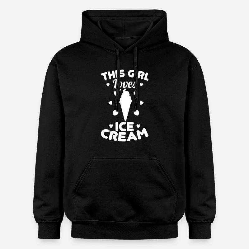 Eiscreme Mädchen - Gildan Unisex Softstyle® Midweight Hoodie - Schwarz