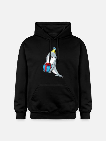 Dolphin Birthday Package - Gildan Unisex Softstyle® Midweight Hoodie - black