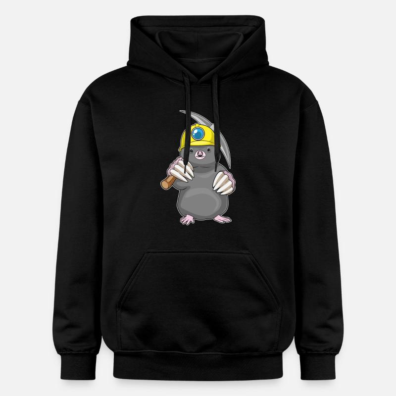 Mole Miner Pickaxe Mining - Gildan Unisex Softstyle® Midweight Hoodie - black