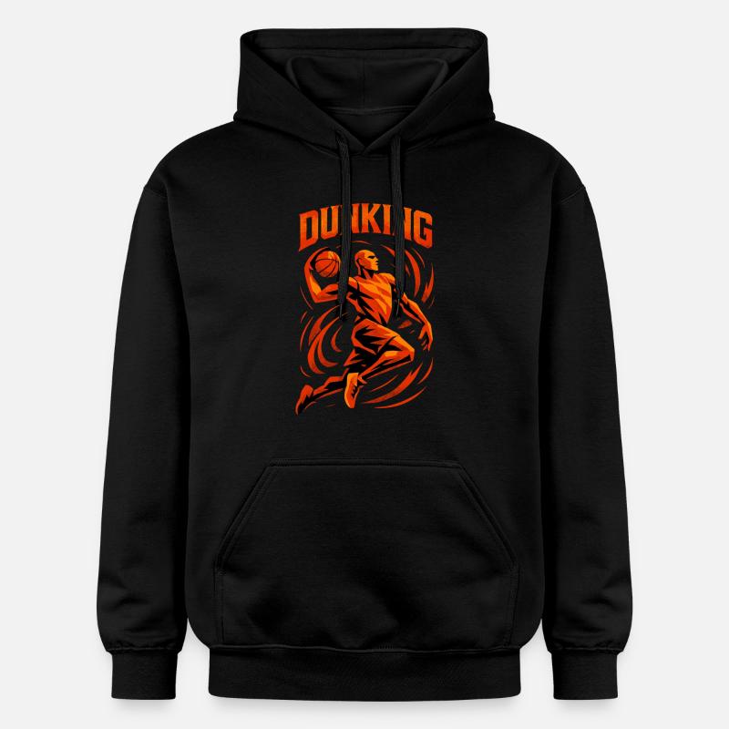 Basketball Dunk Throw Player Dunking Gift - Gildan Unisex Softstyle® Midweight Hoodie - black