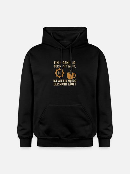 Engineer Humor Coffee Engine - Gildan Unisex Softstyle® Midweight Hoodie - black