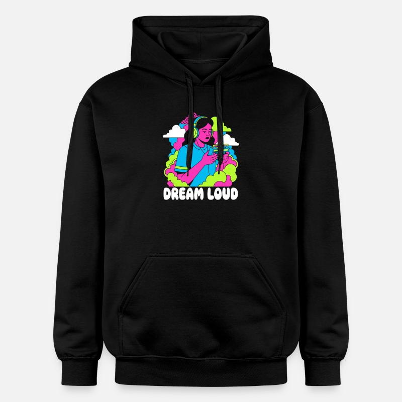 Dream Loud Neon Pop - Sweat à capuche Softstyle® Gildan Unisexe - noir