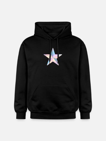 Pastel Iridezed Star - Gildan Unisex Softstyle® Midweight Hoodie - black