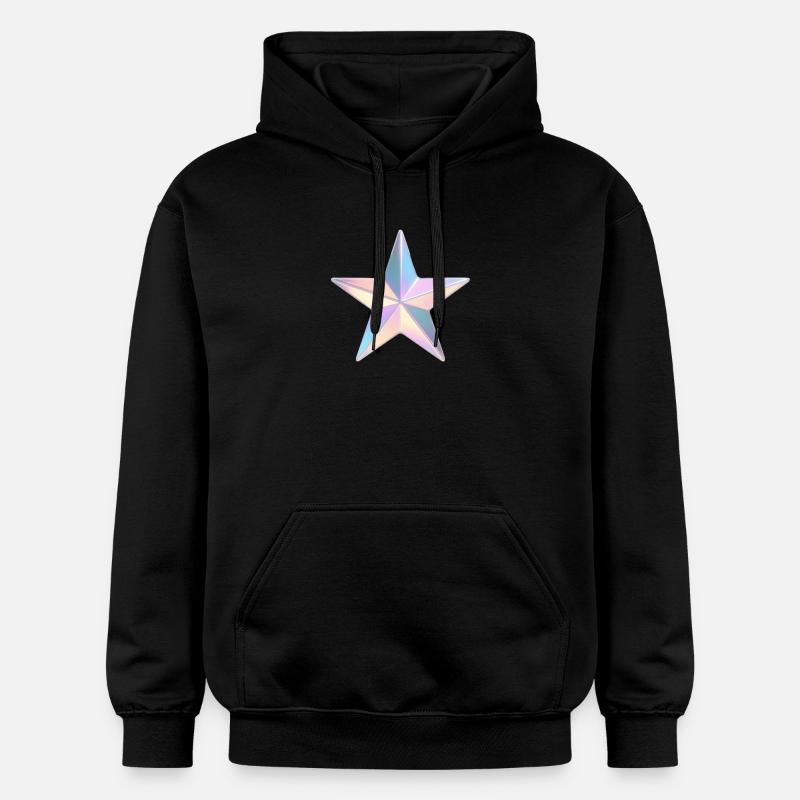 Étoile irisée pastel - Sweat à capuche Softstyle® Gildan Unisexe - noir