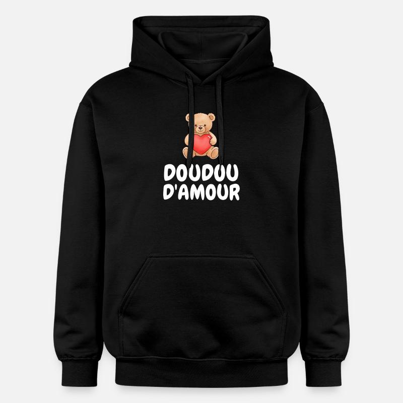 Doudou d'amour Humour Cadeau Mignon - Sweat à capuche Softstyle® Gildan Unisexe - noir