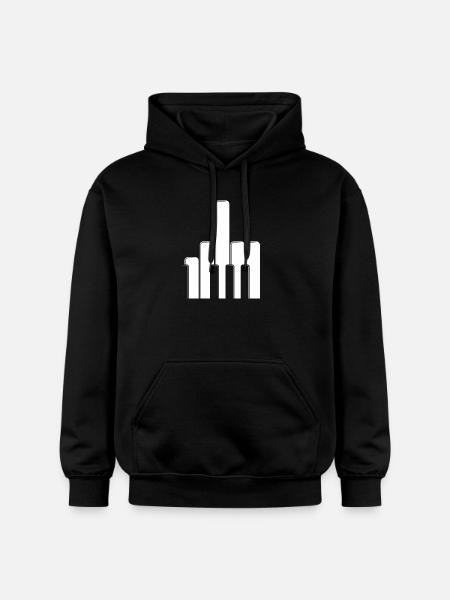 Piano Keys Middle Finger - Gildan Unisex Softstyle® Midweight Hoodie - black