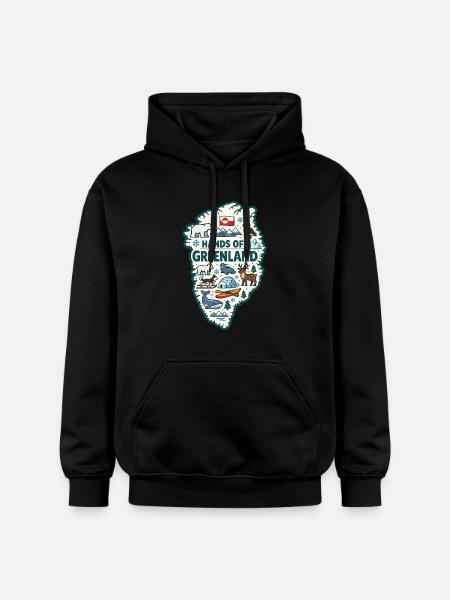 Hænderne væk fra Grønland Europa Solidaritet - Gildan Softstyle® Midweight unisex-hoodie - sort