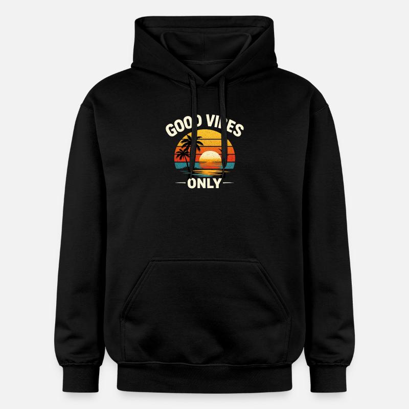 Palmiers au coucher du soleil - Sweat à capuche Softstyle® Gildan Unisexe - noir