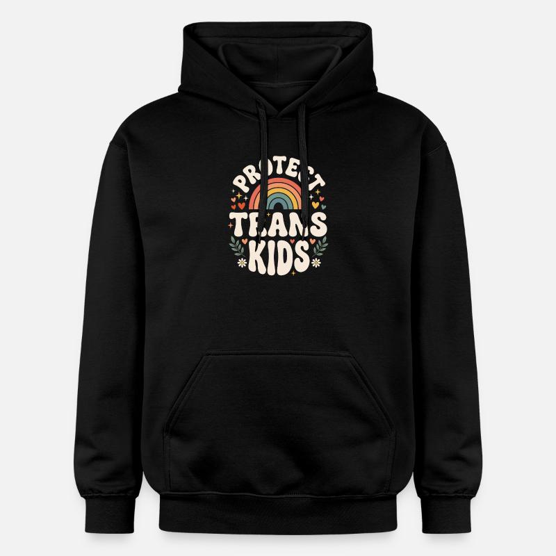 Fierté LGBTQ - Protéger les enfants trans - Sweat à capuche Softstyle® Gildan Unisexe - noir