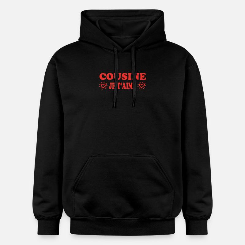 COUSINE je t'aime - Sweat à capuche Softstyle® Gildan Unisexe - noir