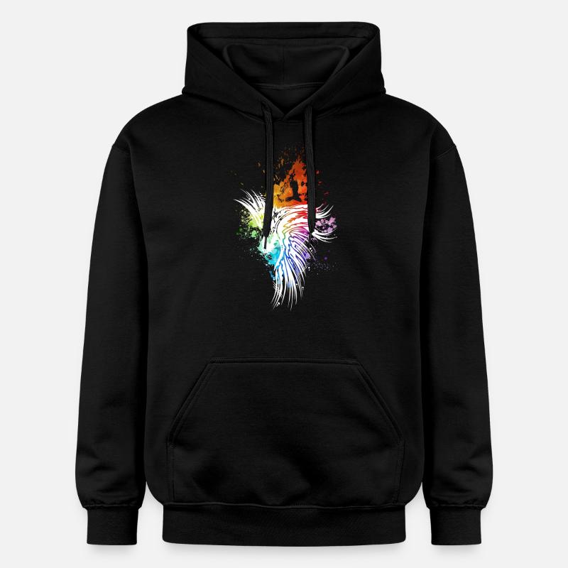 Raven rainbow blobs white - Gildan Unisex Softstyle® Midweight Hoodie - black