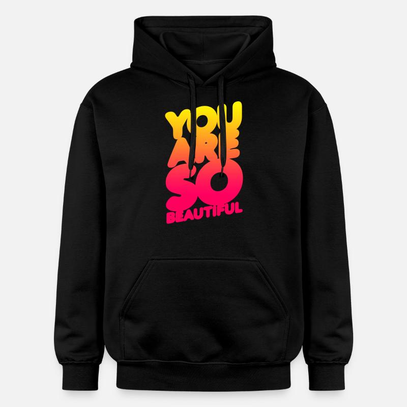 Du bist so schön (Gradation) - Gildan Unisex Softstyle® Midweight Hoodie - Schwarz
